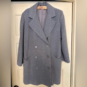 Vintage 100% wool gray coat size 14 Central Park international